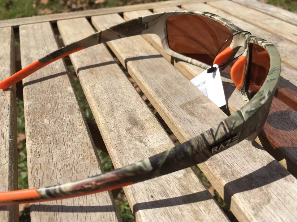 RAZE Sunglasses polarized fishing Camo Brown Amber Lens