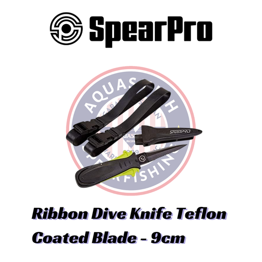 SpearPro Ribbon Dive Knife Teflon Coated Blade - 9cm