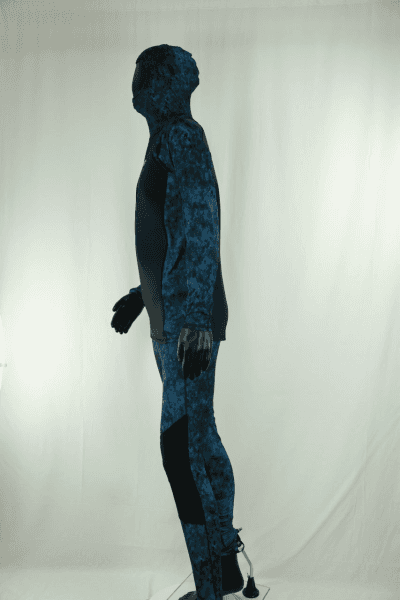 Cressi Cobia Blue Camo Hooded Rash Guard - Neoprene Padded Chest Wetsuit / Rashguard