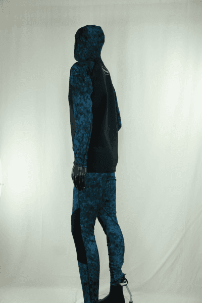 Cressi Cobia Blue Camo Hooded Rash Guard - Neoprene Padded Chest Wetsuit / Rashguard