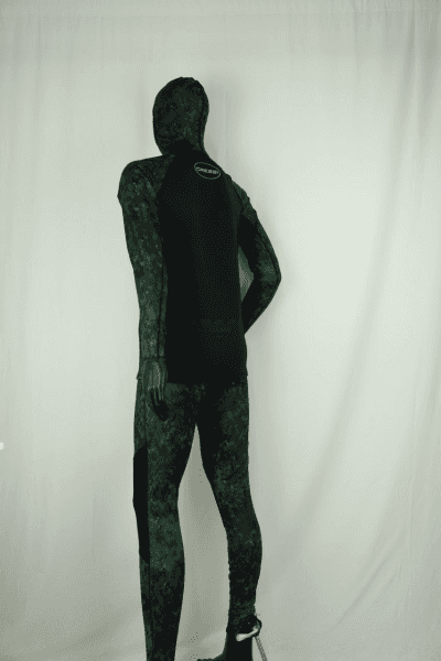 Cressi Cobia Green Camo Hooded Rash Guard - Neoprene Padded Chest Wetsuit / Rashguard