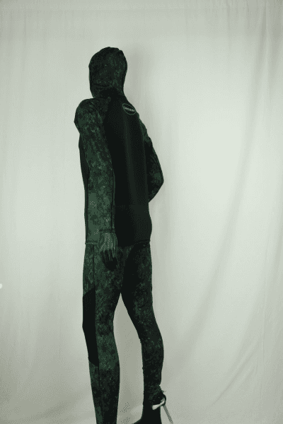 Cressi Cobia Green Camo Hooded Rash Guard - Neoprene Padded Chest Wetsuit / Rashguard