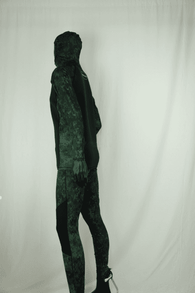 Cressi Cobia Green Camo Hooded Rash Guard - Neoprene Padded Chest Wetsuit / Rashguard