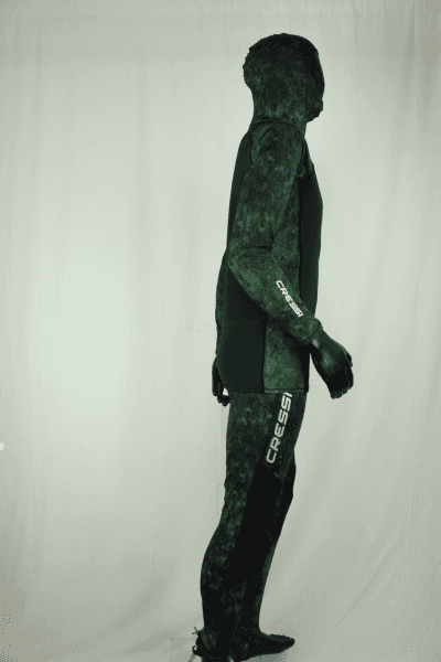 Cressi Cobia Green Camo Hooded Rash Guard - Neoprene Padded Chest Wetsuit / Rashguard